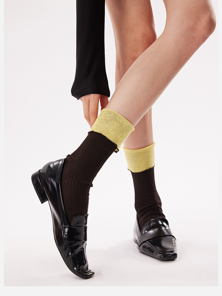 Retro Contrast Crew Socks