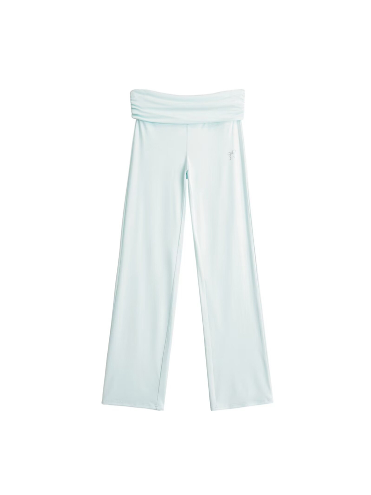 Lace Trim Ruched Cami Top & Rhinestone Hem Pants Set