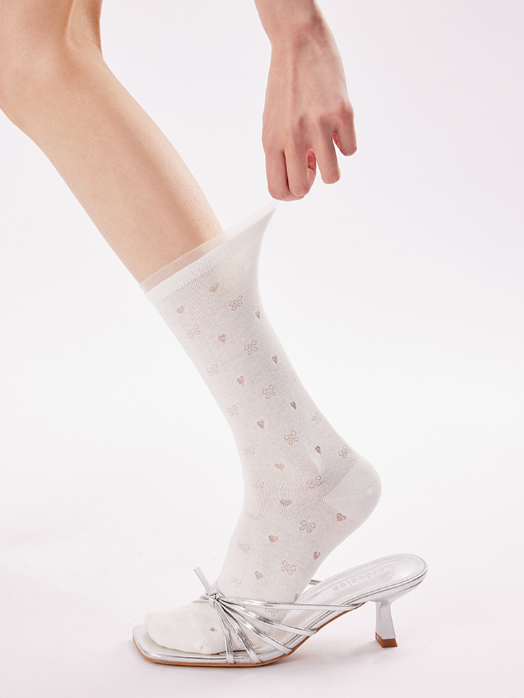 Hollow Mesh Stack Crew Socks
