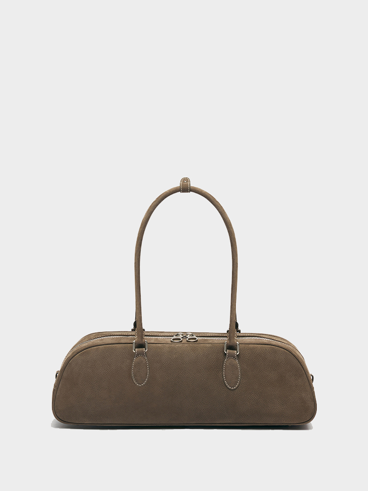 Lychee Leather Baguette Bag