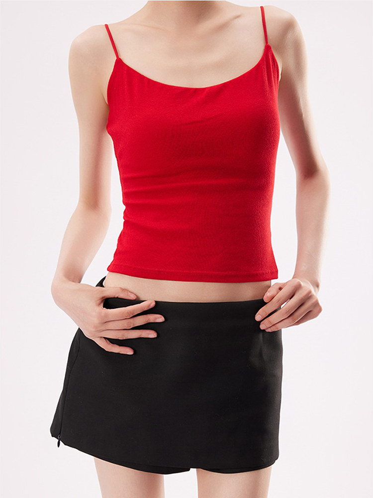 White Padded Camisole Tank Top – Bra Integrated