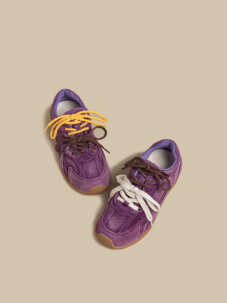 Leather Retro Chunky Trainers