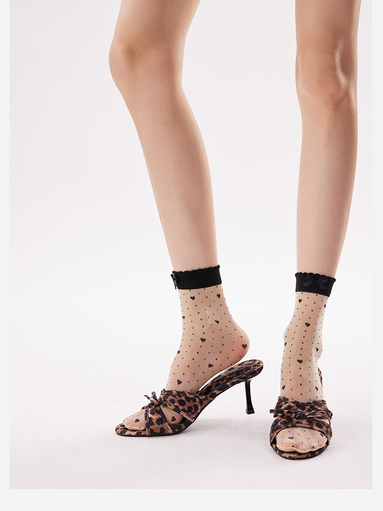Crystal Sheer Bow Socks