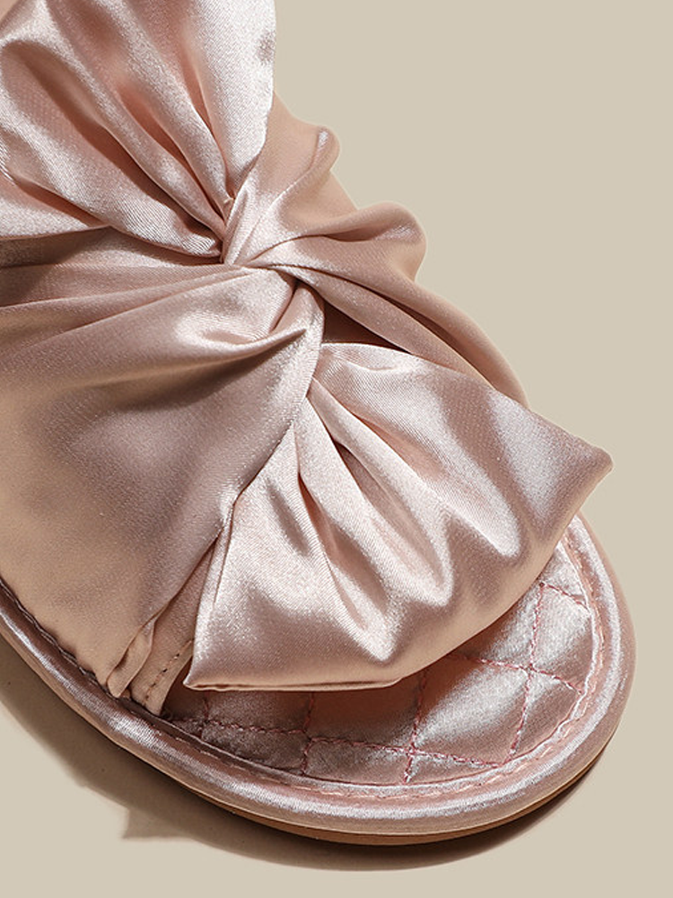 Luxury Bow House Slippers Soft Sole Non Slip Odor Resistant Quiet