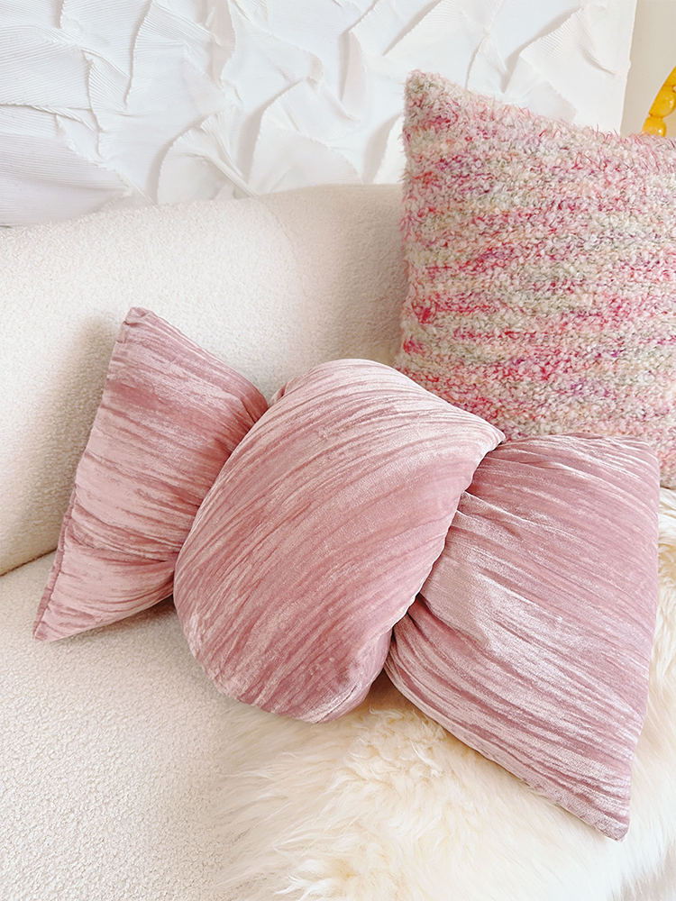 Pink French Romantic Decorative Pillow for Living Room Bedroom