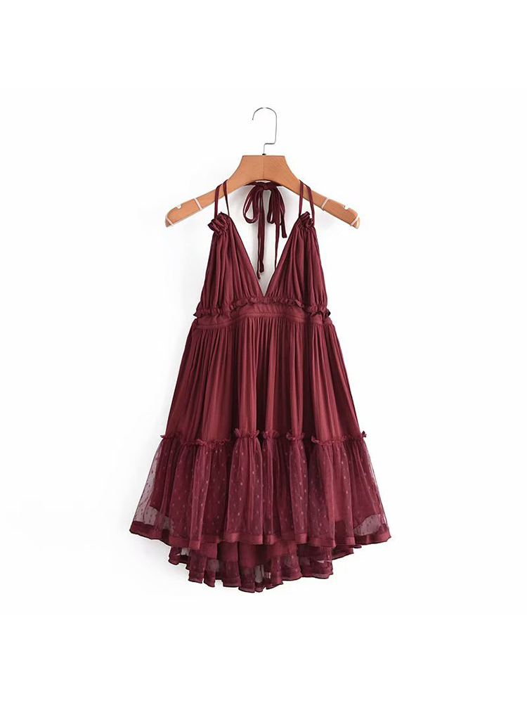 Lace Halter Backless Maxi Dress