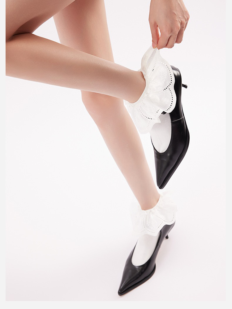 Ruffle Lace Cotton Socks