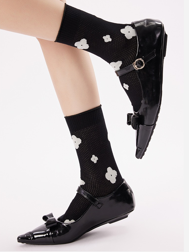 Floral Mesh Ruffle Socks Balletcore Summer Style