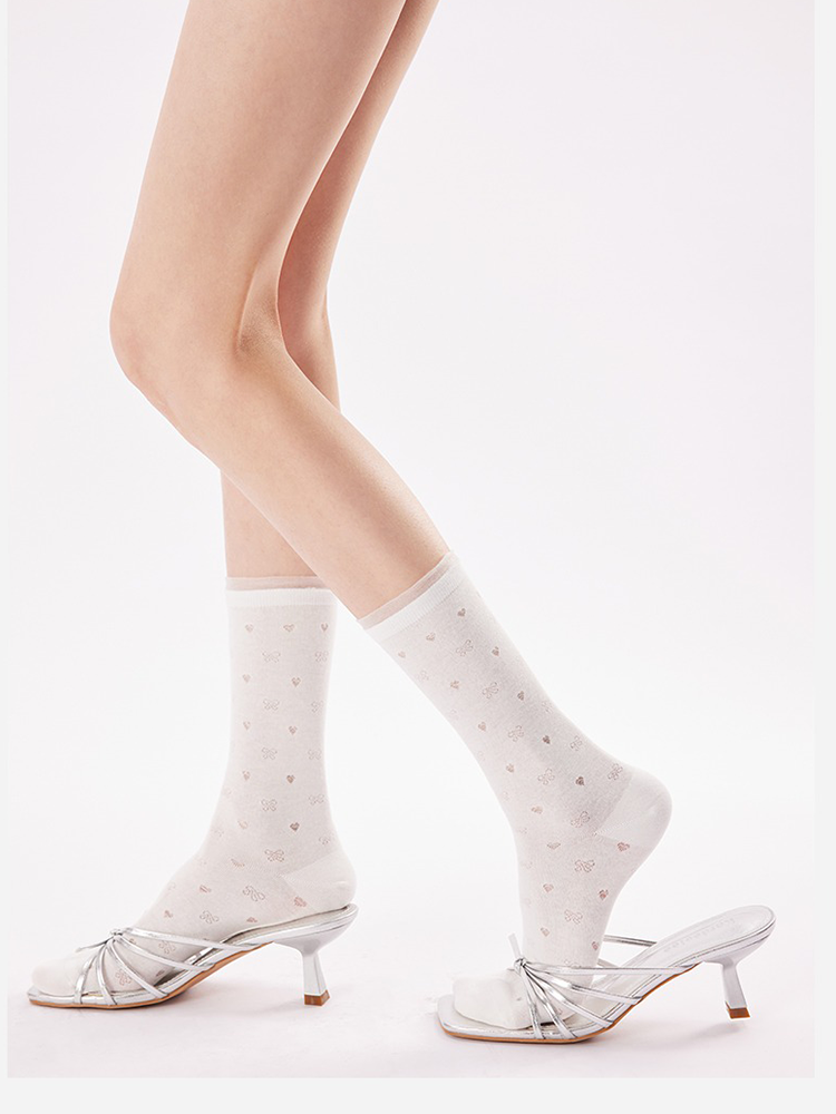 Hollow Mesh Stack Crew Socks