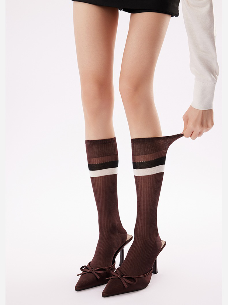 Athletic Two Stripe Stack Crew Socks JK Style