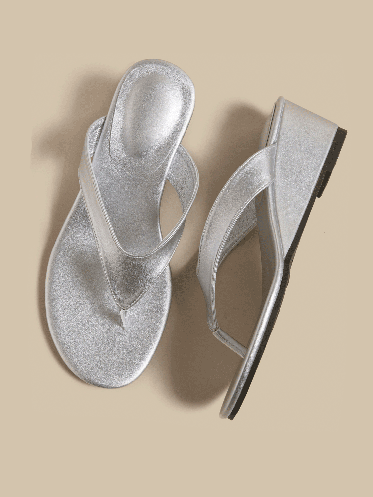 French Wedge Toe-Post Sandals