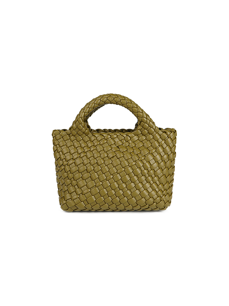 Leather Woven Bucket Bag