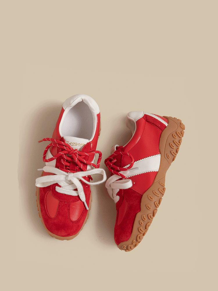 Leather Platform Trainer Sneakers