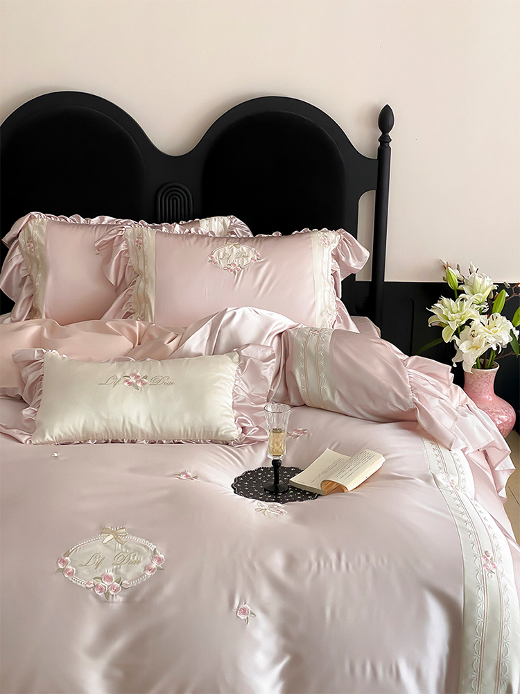 Luxury Long Staple Cotton Bedding Set High Density Silky Flat Sheet