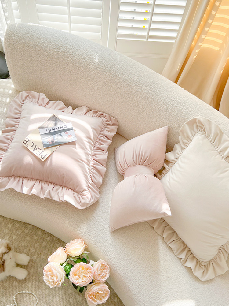Cute Bow Decorative Pillow Accent Cushion for Living Room