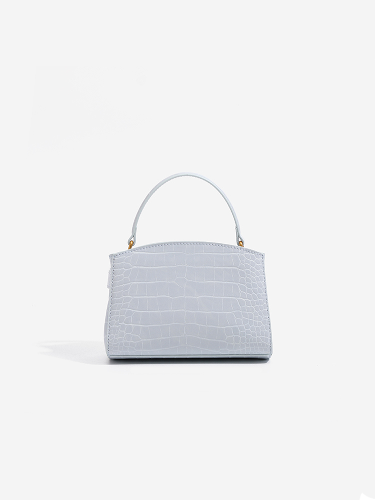 Crocodile Print Leather Kelly Bag