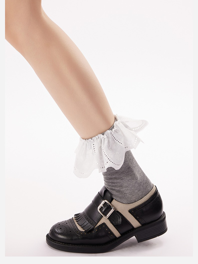 Ruffle Lace Cotton Socks