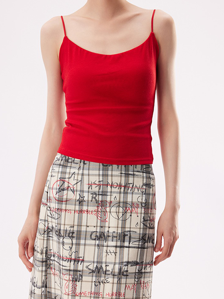 White Padded Camisole Tank Top – Bra Integrated