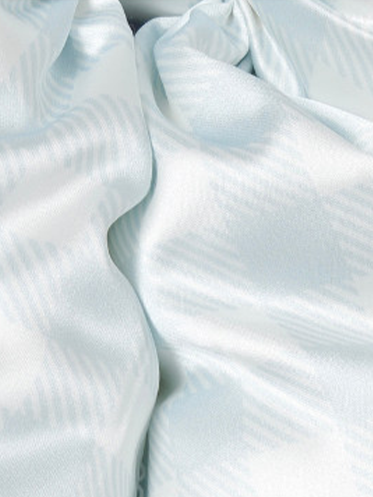Original Ballet Blue White Check Bow Satin Throw Pillow