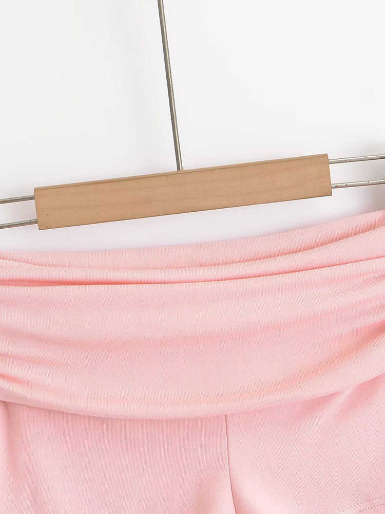 Lace Trim Ruched Cami Top & Rhinestone Hem Pants Set