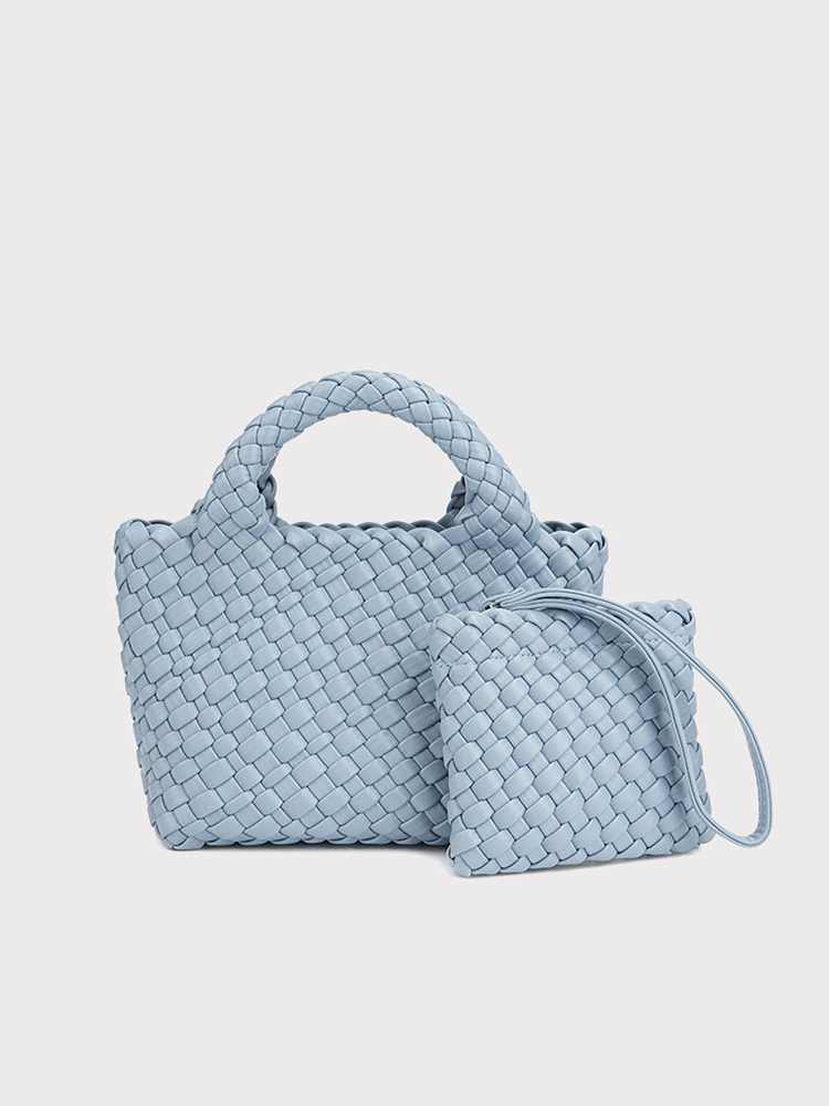 Leather Woven Bucket Bag