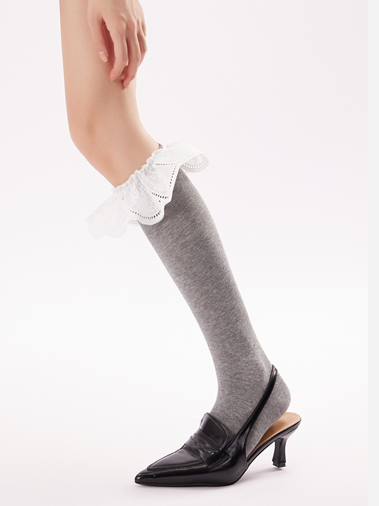 Ruffle Lace Cotton Socks