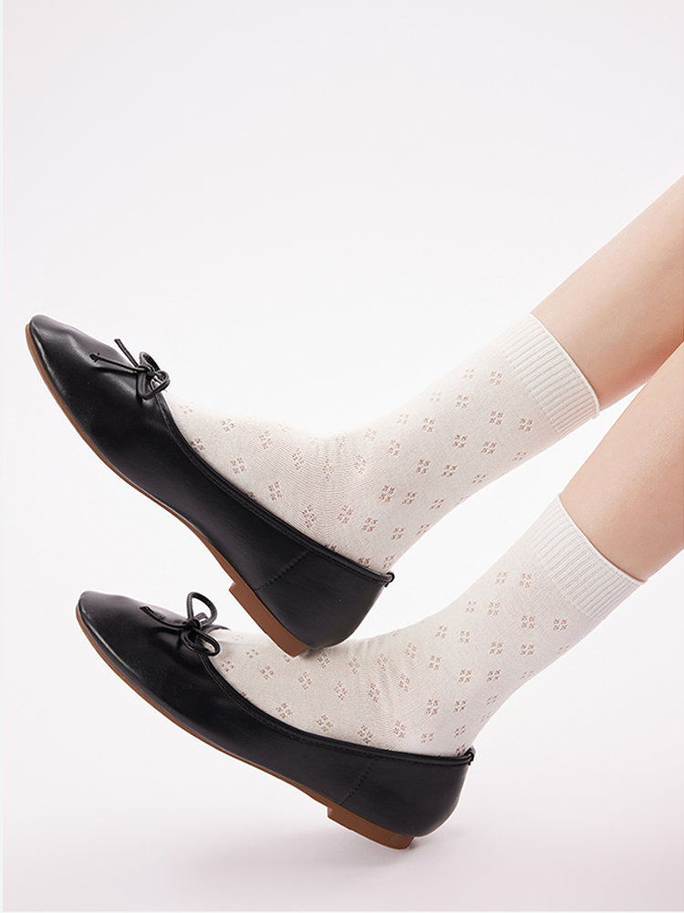 White Mesh Ruffle Socks – Ballet-Inspired Lightweight Crew