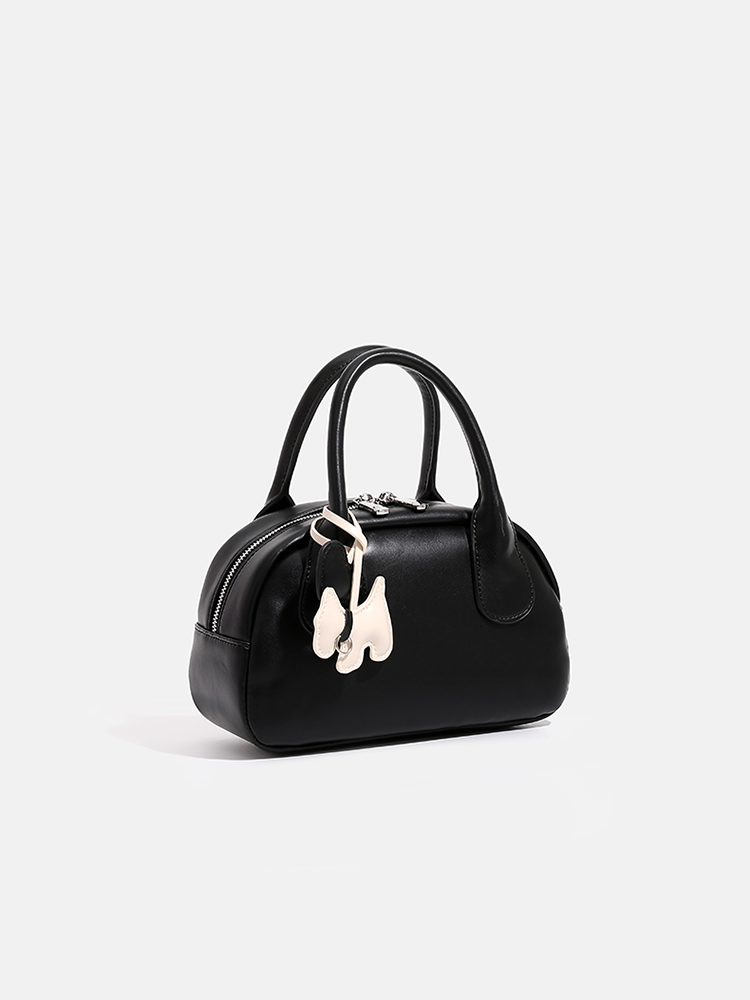 Leather Boston Baguette Bag