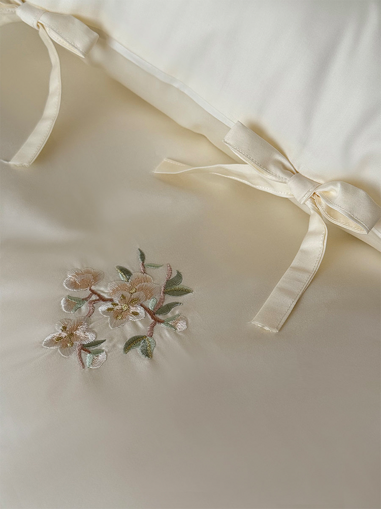 French Light Luxury Long Staple Cotton Bedding Set Elegant Flat Sheet