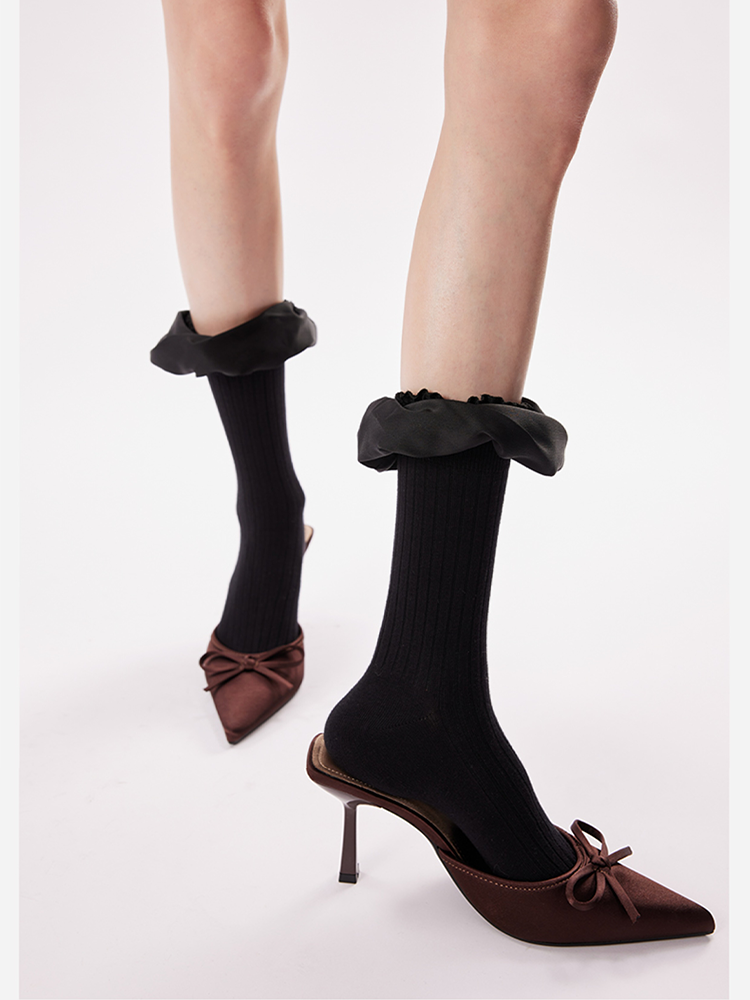 Satin Floral Lolita Socks