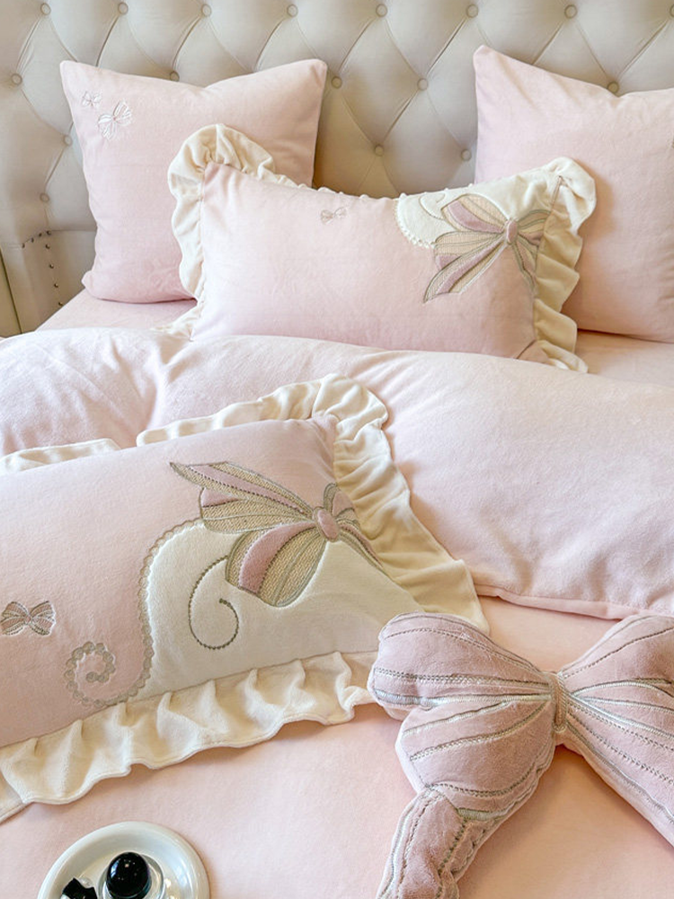 Romantic Princess Ultra Soft Plush Fleece Bedding Set Flat Sheet