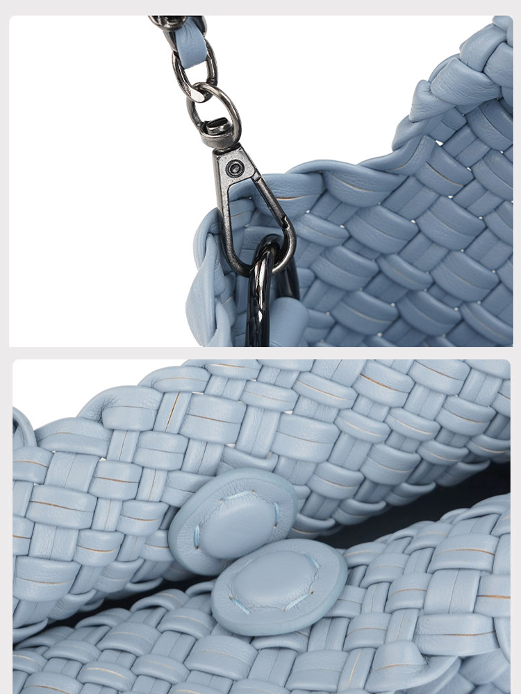 Leather Woven Bucket Bag