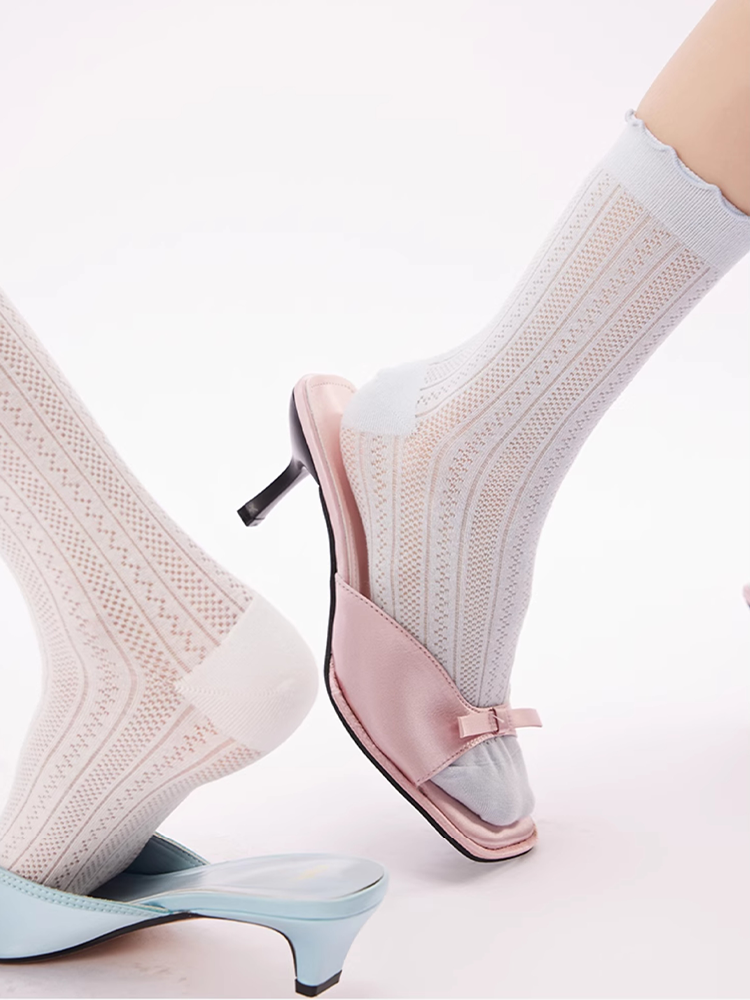 Ballet Mesh Breathable Crew Socks Summer Style