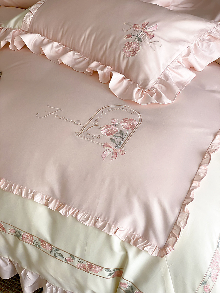 Luxury Princess Bedding Set Long Staple Cotton Flat Sheet