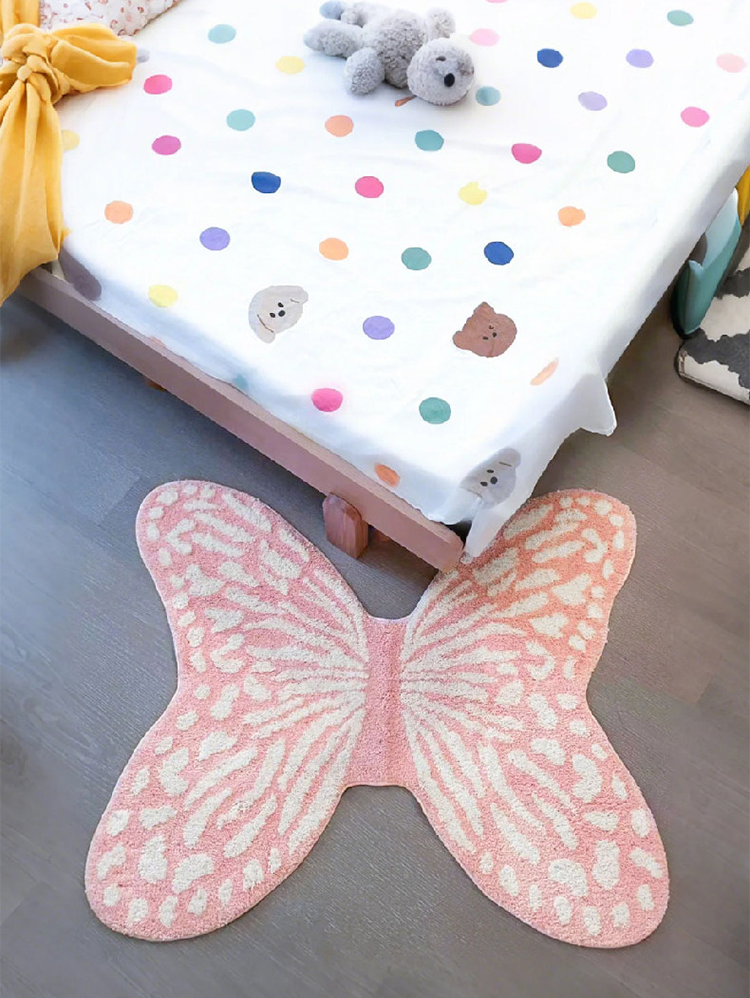 Luxury Butterfly Thick Accent Rugs Irregular Shape