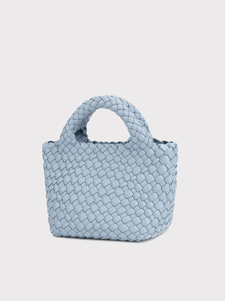 Leather Woven Bucket Bag