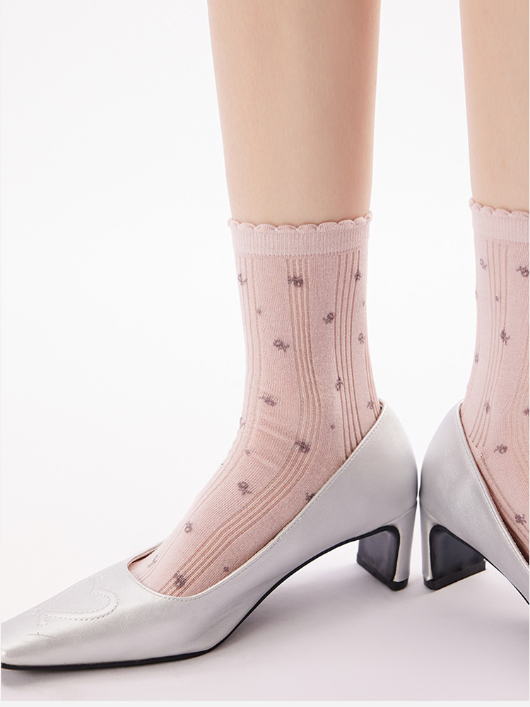 Floral Lace Stack Crew Socks