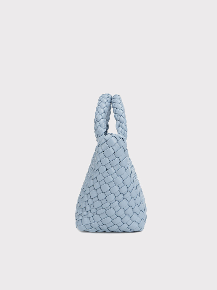 Leather Woven Bucket Bag