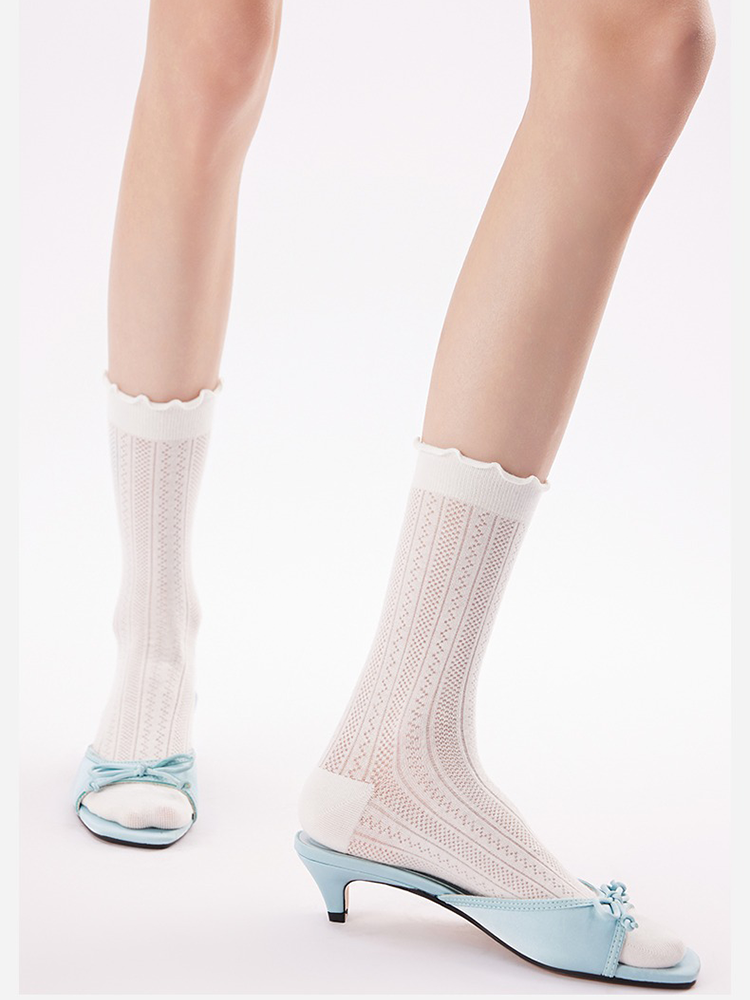 Ballet Mesh Breathable Crew Socks Summer Style