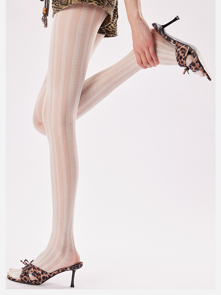 Nude Effect Lace Tights