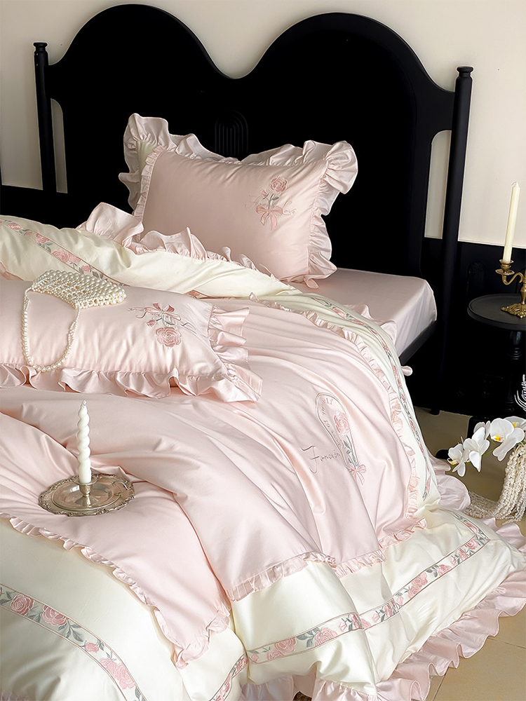 Luxury Princess Bedding Set Long Staple Cotton Flat Sheet