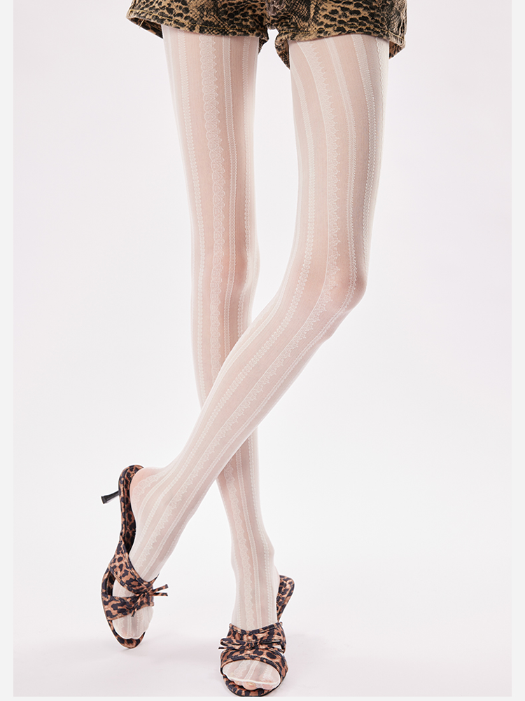 Nude Effect Lace Tights