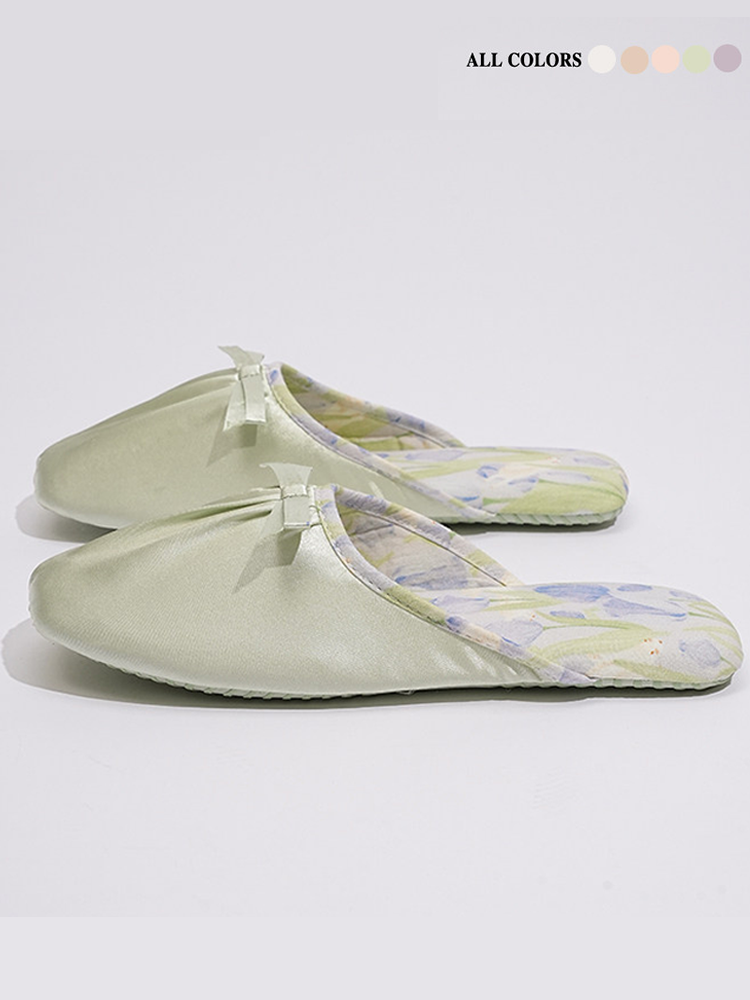 Luxury Printed Closed-Toe House Slippers Soft Sole Non Slip Quiet