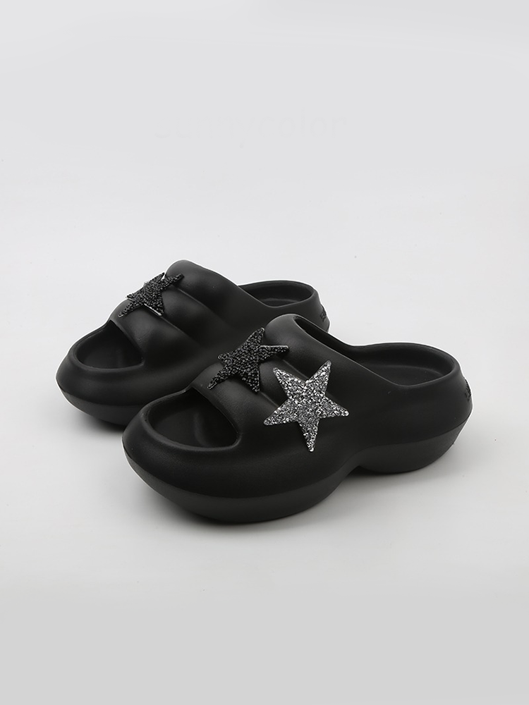 Star Platform Slide Sandals – Soft & Cushiony Beach Shoes