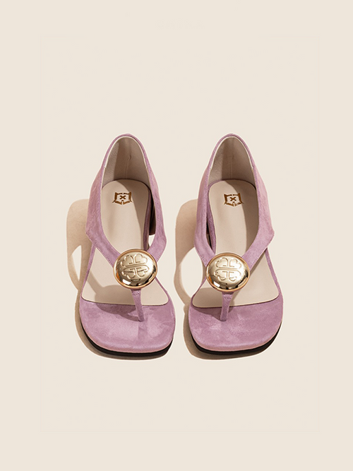 5cm Hidden Wedge French Flat Toe-Post Sandals