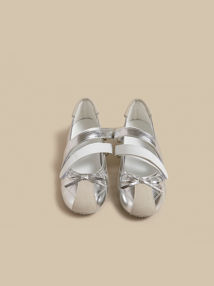 Velcro Lift Bow Mary Jane Sneakers