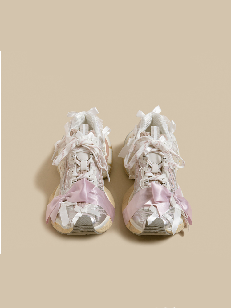 Lace Bow Platform Sneakers