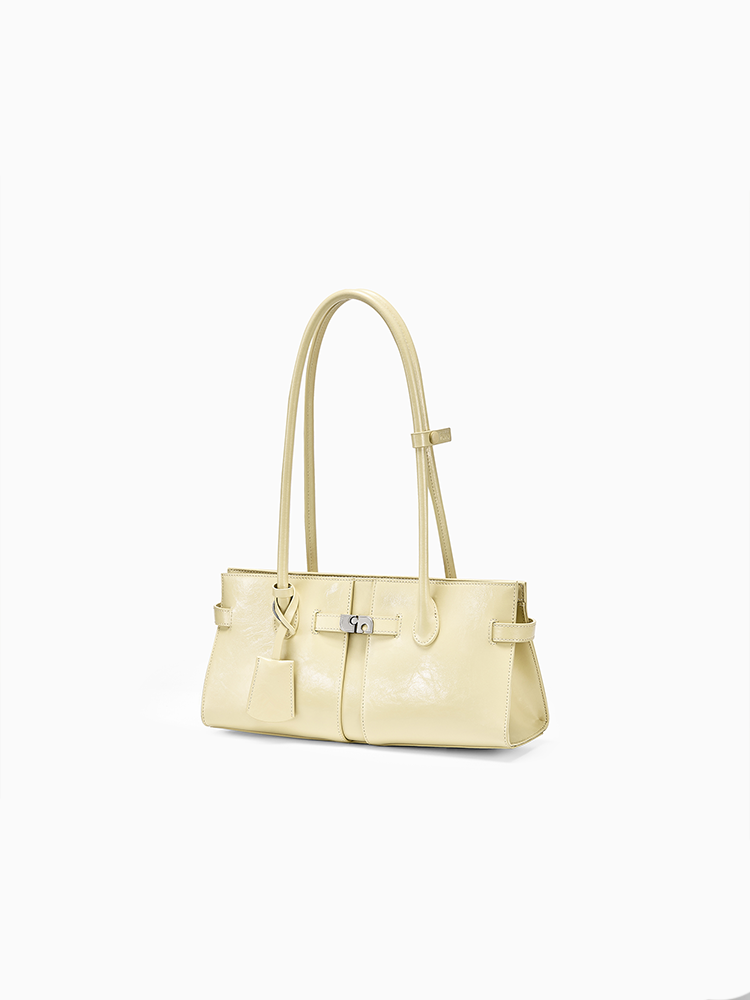 Leather Baguette Shoulder Bag