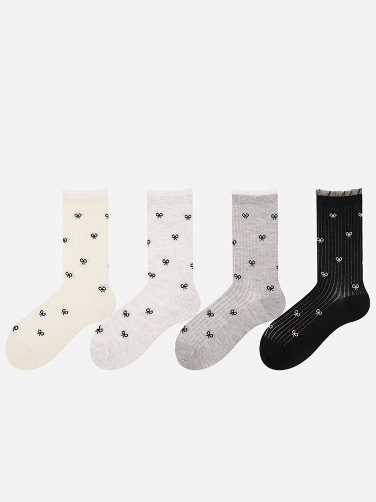 Mesh Ruffle Crew Socks