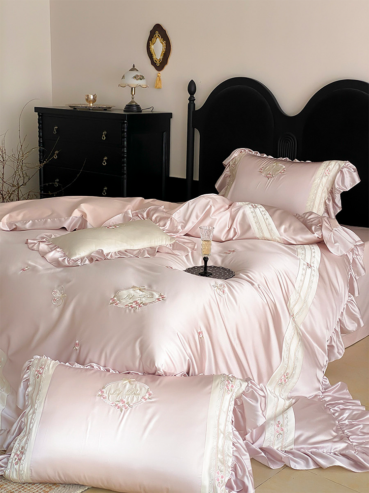 Luxury Long Staple Cotton Bedding Set High Density Silky Flat Sheet
